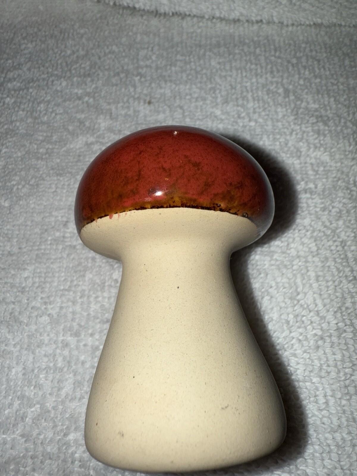 Mushroom Figurine Lot Of 3 Gold Orange And Red. Wooden And Ceramic.