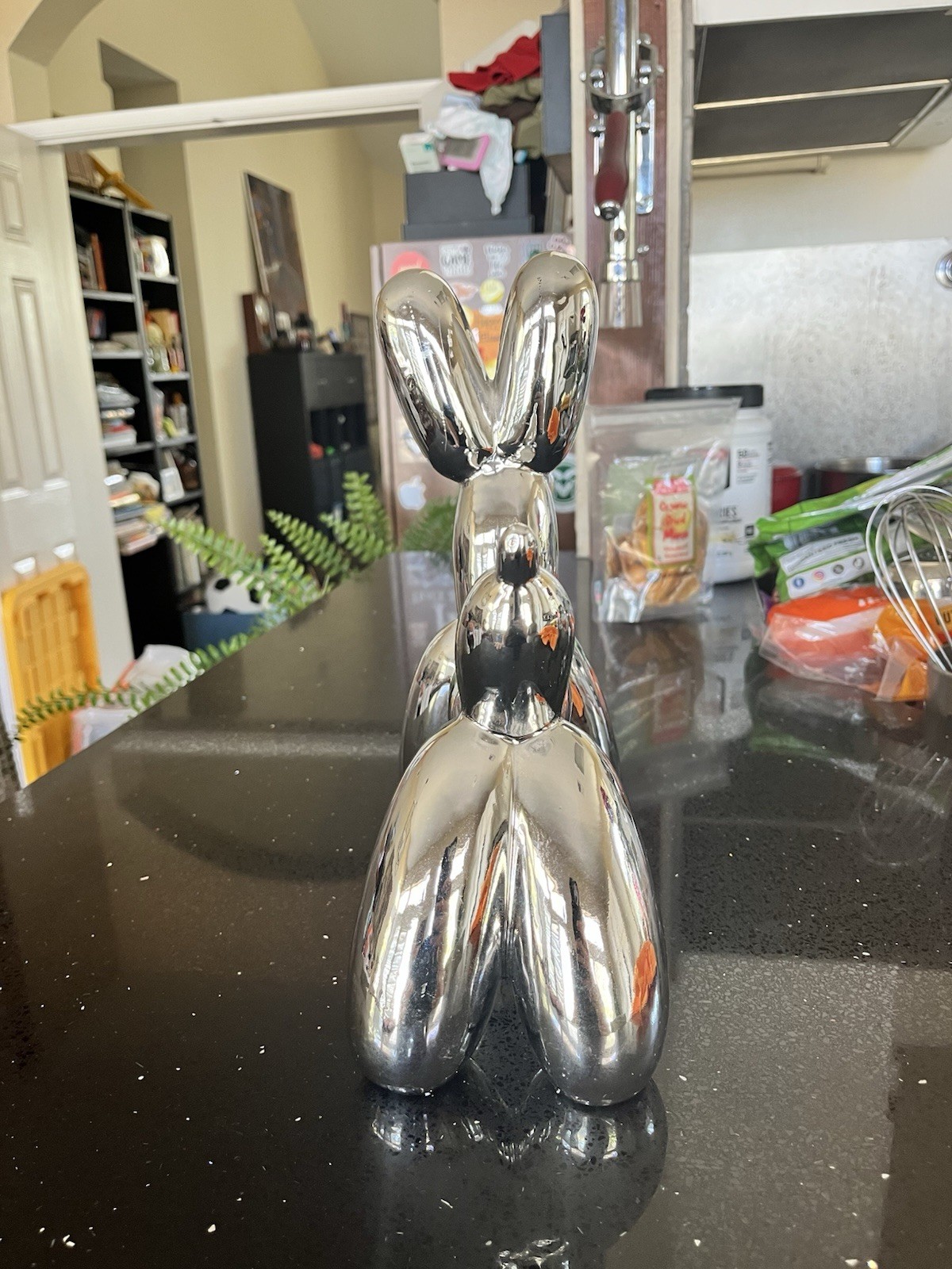 Silver Metallic Balloon Animal Dog Art Decor Large