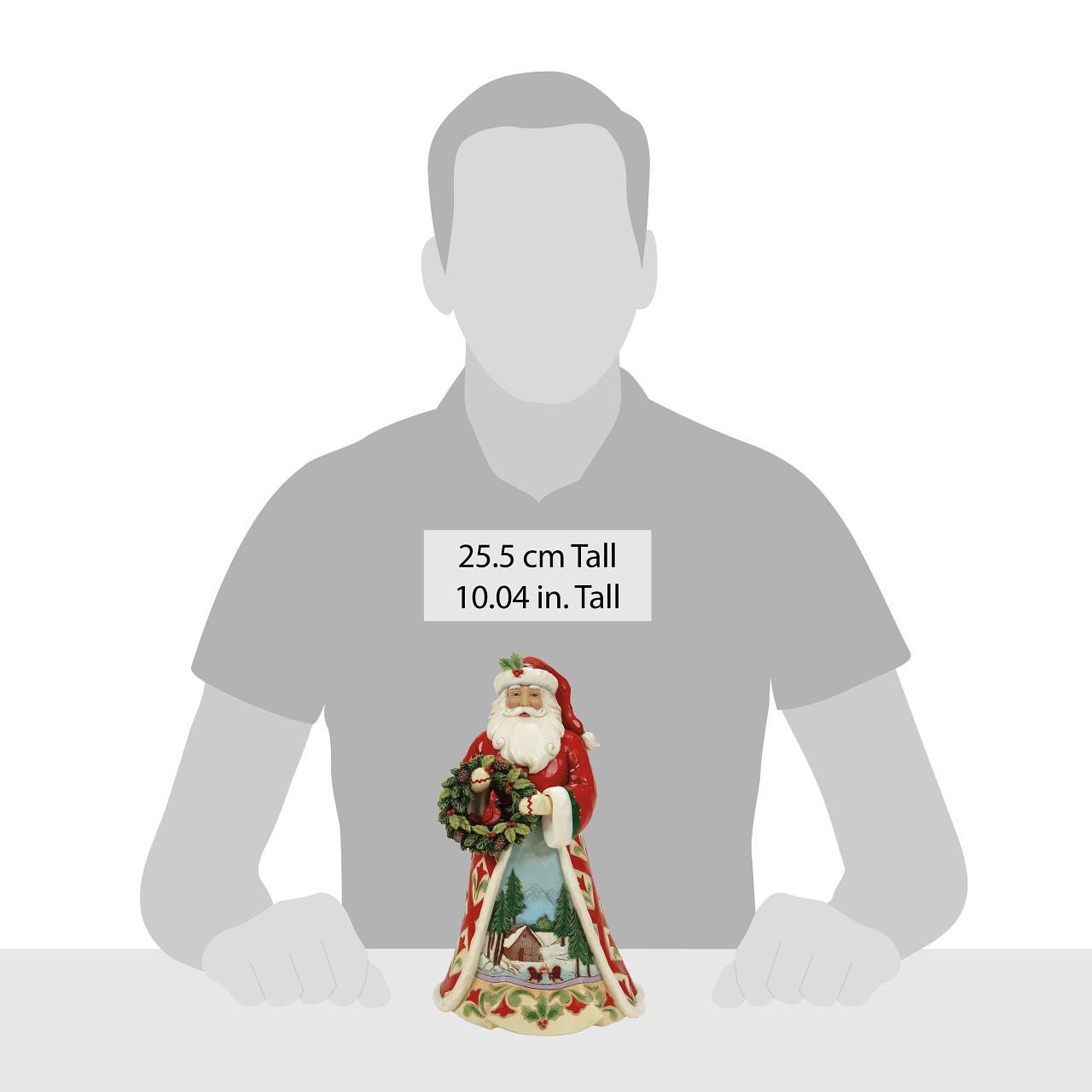 Jim Shore Heartwood Creek Christmas at the Lodge Santa W Wreath Figurine 6017032