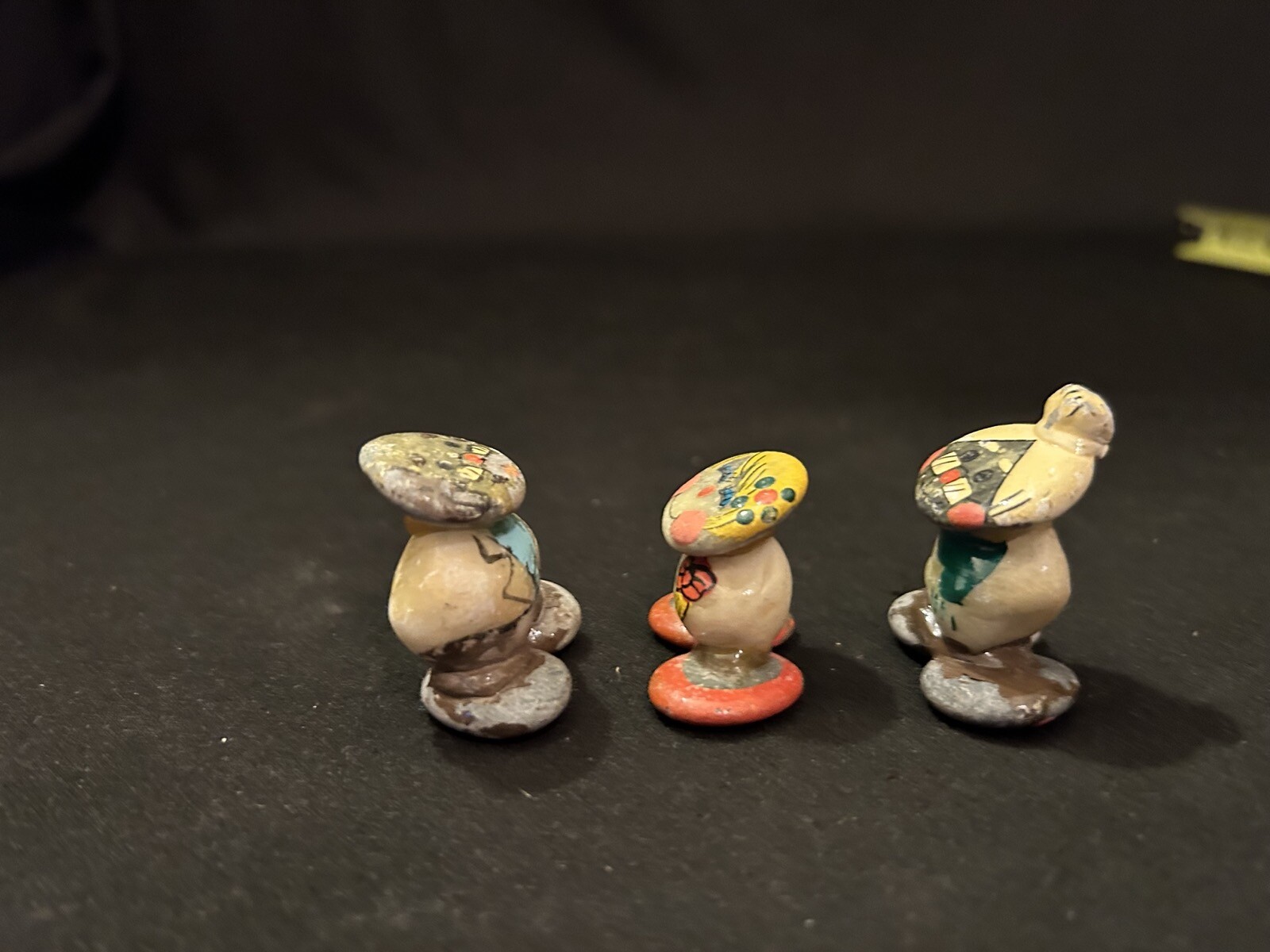 3 Miniature Painted Rock People Family Figurine Folk Art