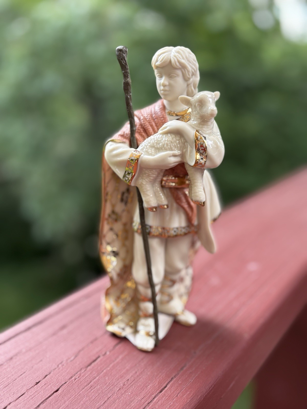 Lenox First Blessing Nativity Shepherd Boy with Lamb New Old Stock