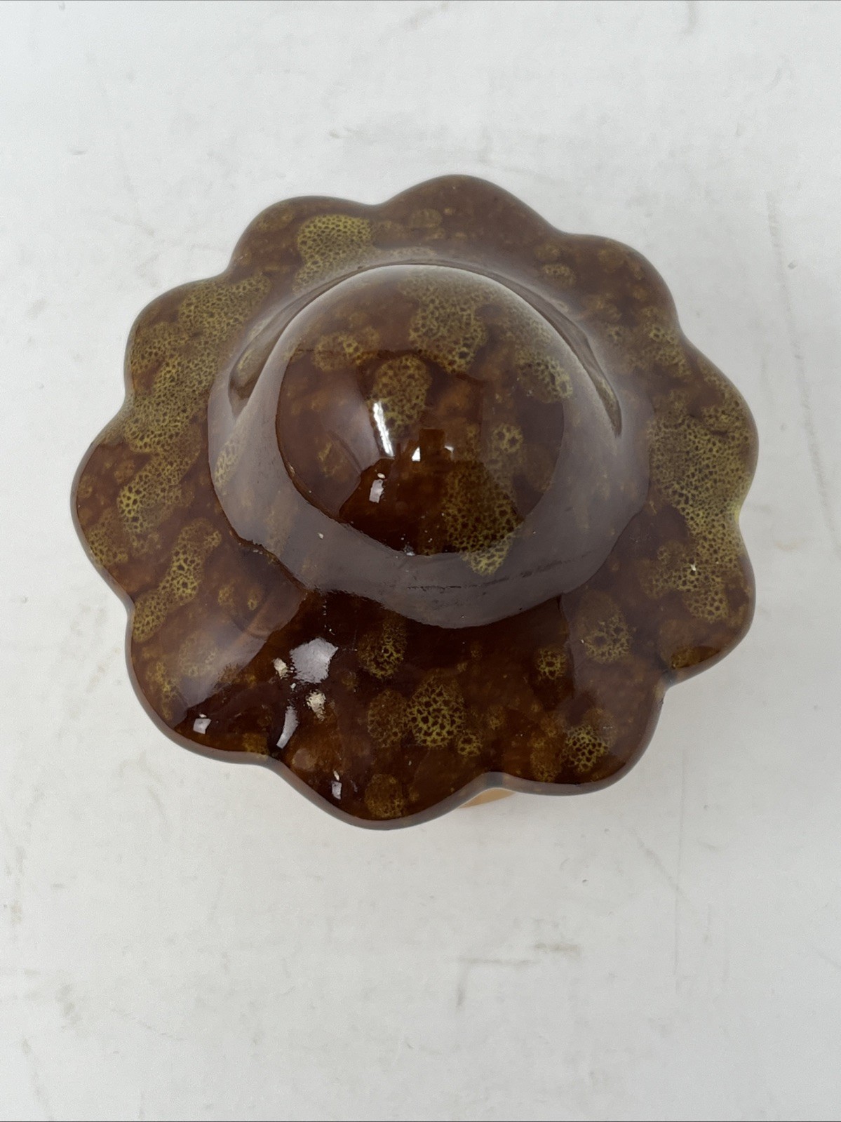 4″ Drip Glazed Ceramic Mushroom Figurine Pottery Retro Decor
