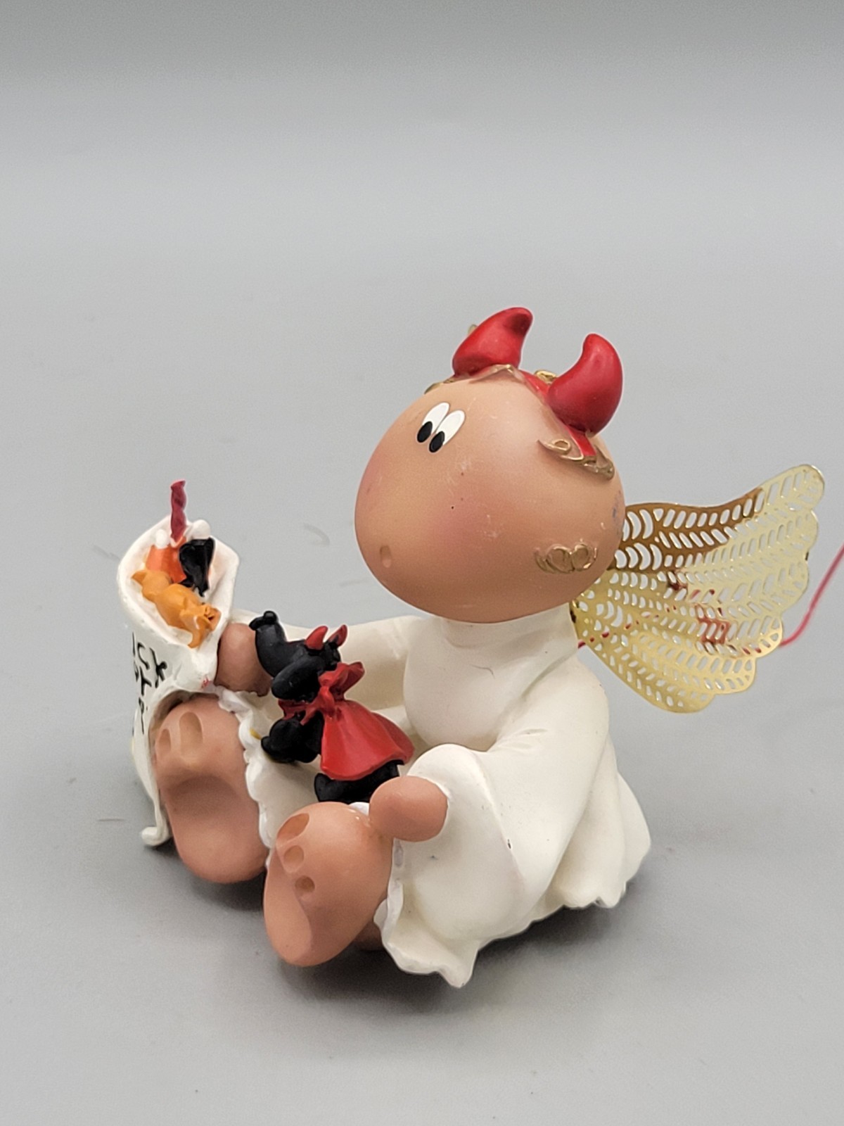 Vintage 2001 Angel Cheeks Halloween Devil Dog Candy Russ Kirk Critters