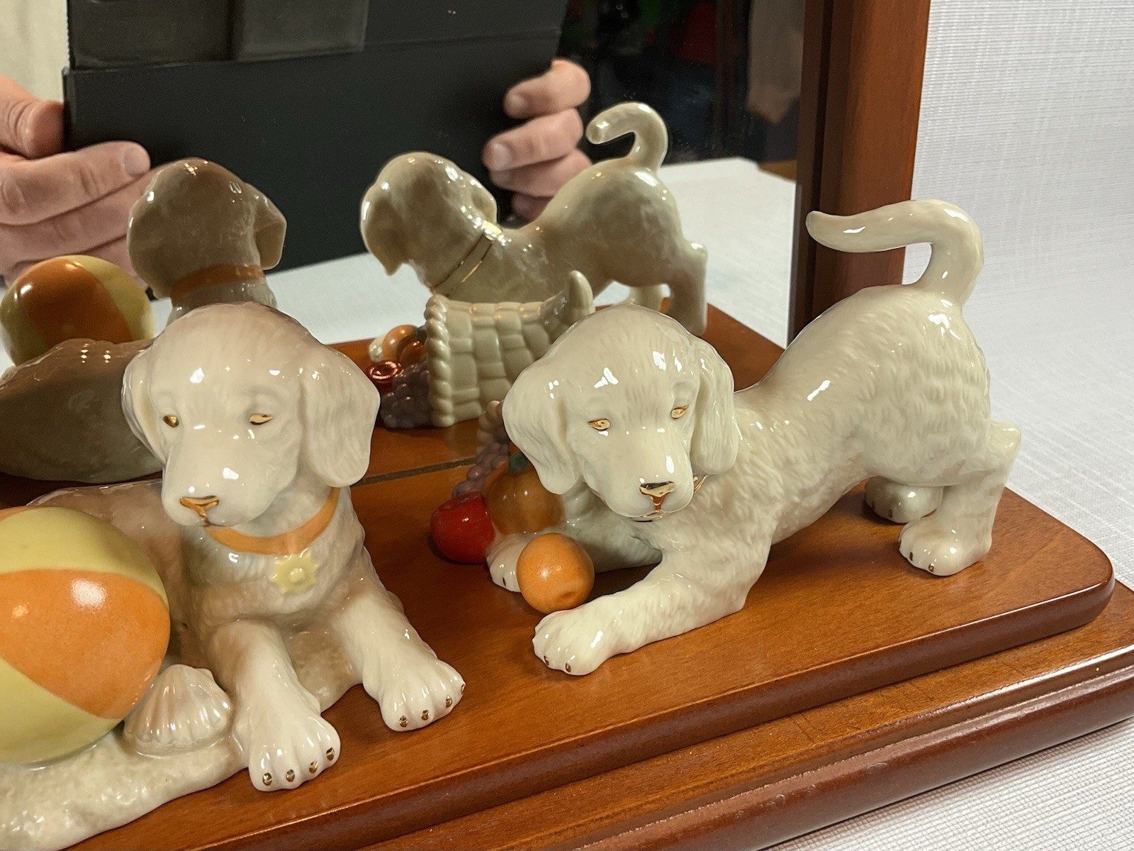 Lenox Golden Year Of Puppies Collection Complete With Shelf Display Excellent