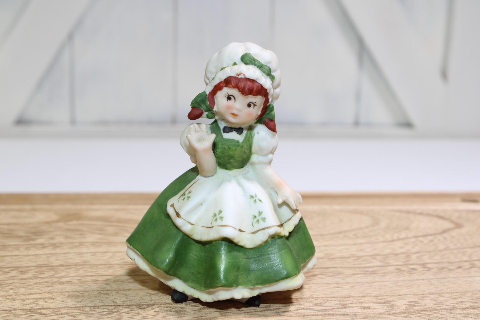 Lefton St Patrick Irish Figurine Leprechaun Girl KW4461 Vintage
