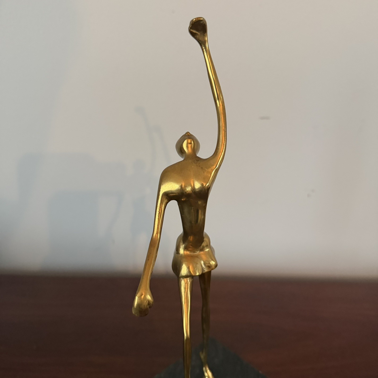 BALLERINA DANCING, “Lapointe” Large Antique Solid Brass, Granite Base, 13″ Art