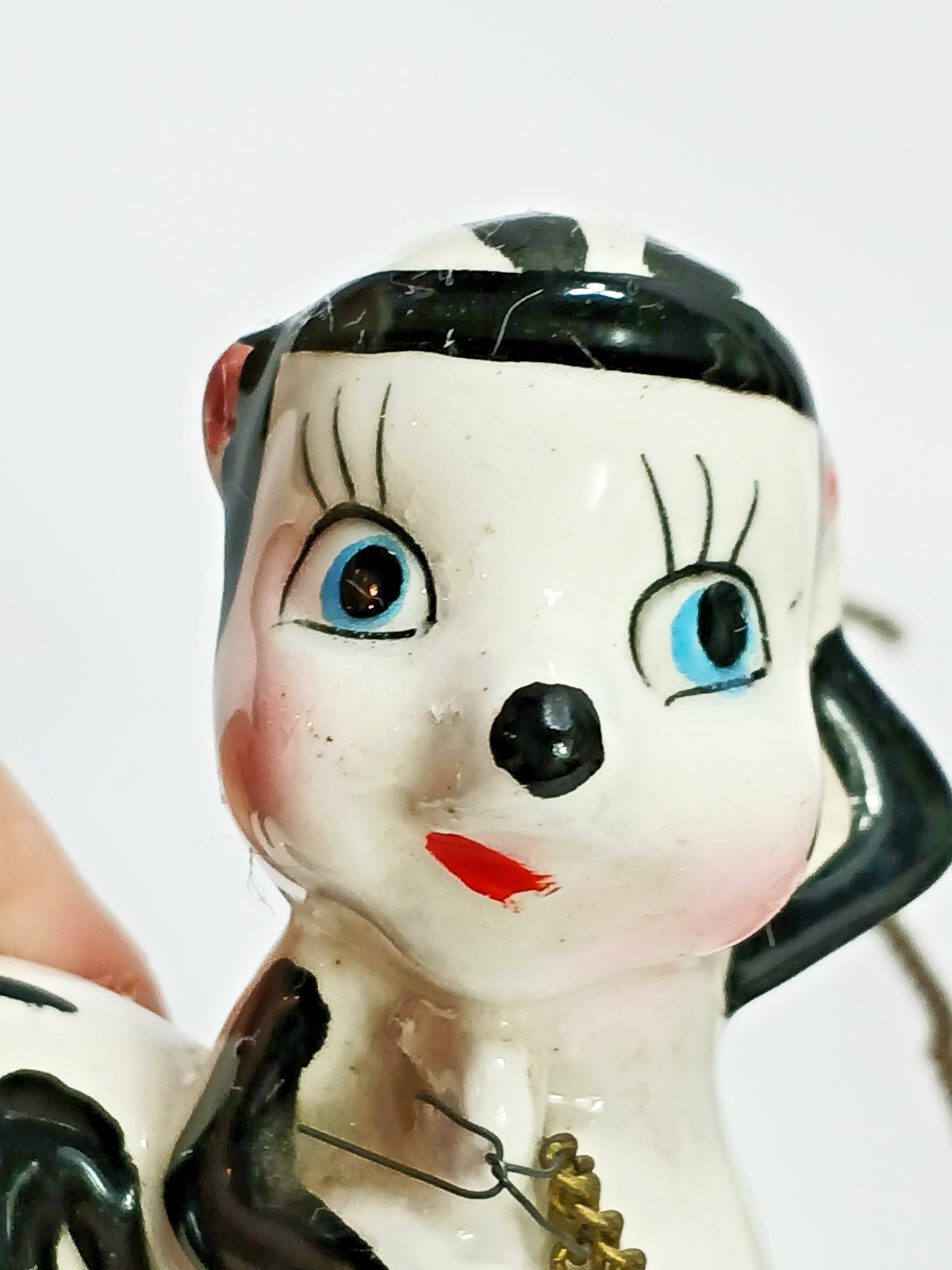 Vtg 1950s Anthropomorphic Skunk Family Mom Babies Chain Ceramic Figurines Japan