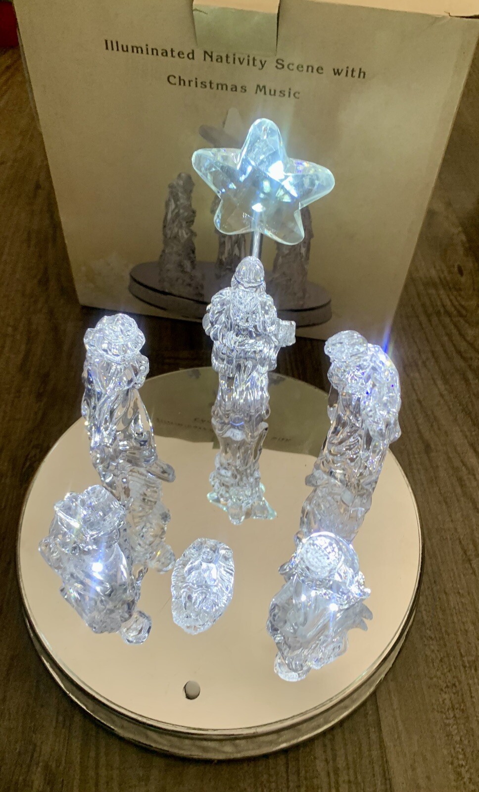 Cracker Barrel Nativity Scene With Christmas Music In Box