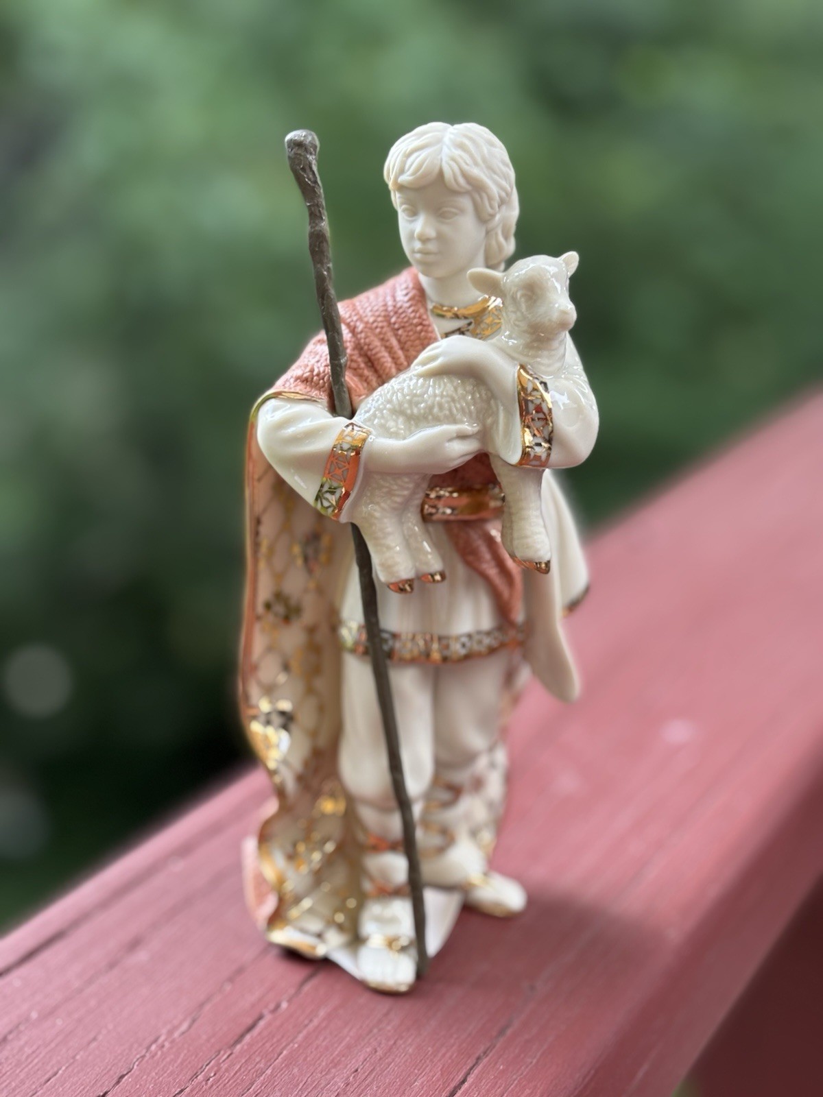 Lenox First Blessing Nativity Shepherd Boy with Lamb New Old Stock
