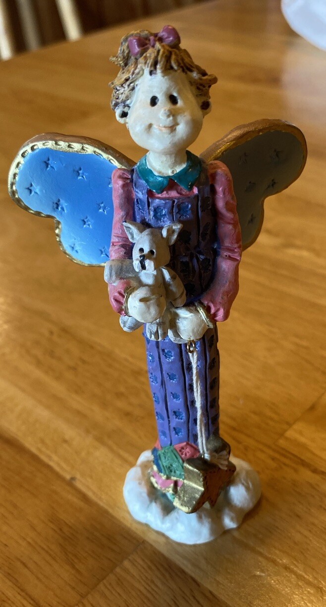 Russ Berrie Heavensent Figurine Girl Holding Cat And Star, 5″ Item No. 13824