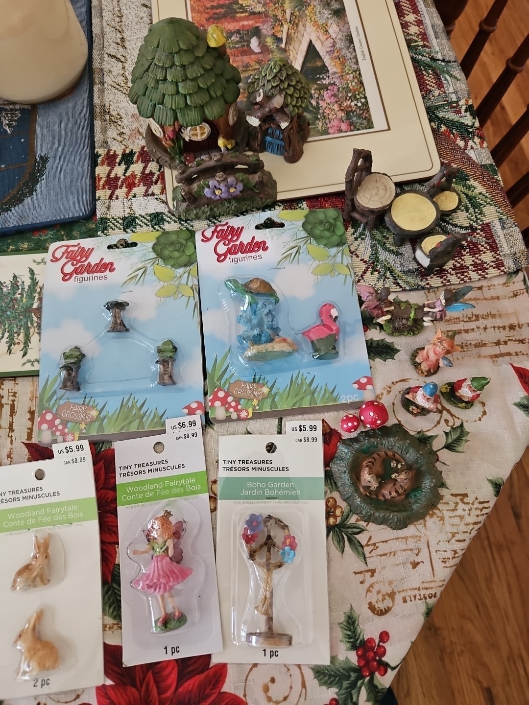 Lot Of 17 Includes 5 Tiny Treasures Woodland Fairy Tale & 12 Fairy Garden Items