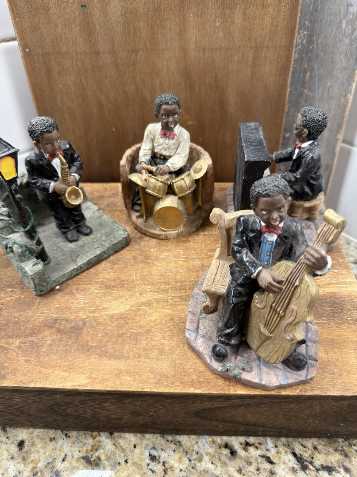 Vintage New Orleans Jazz Musician Figurines Resin Folk Art Band Decor Lot