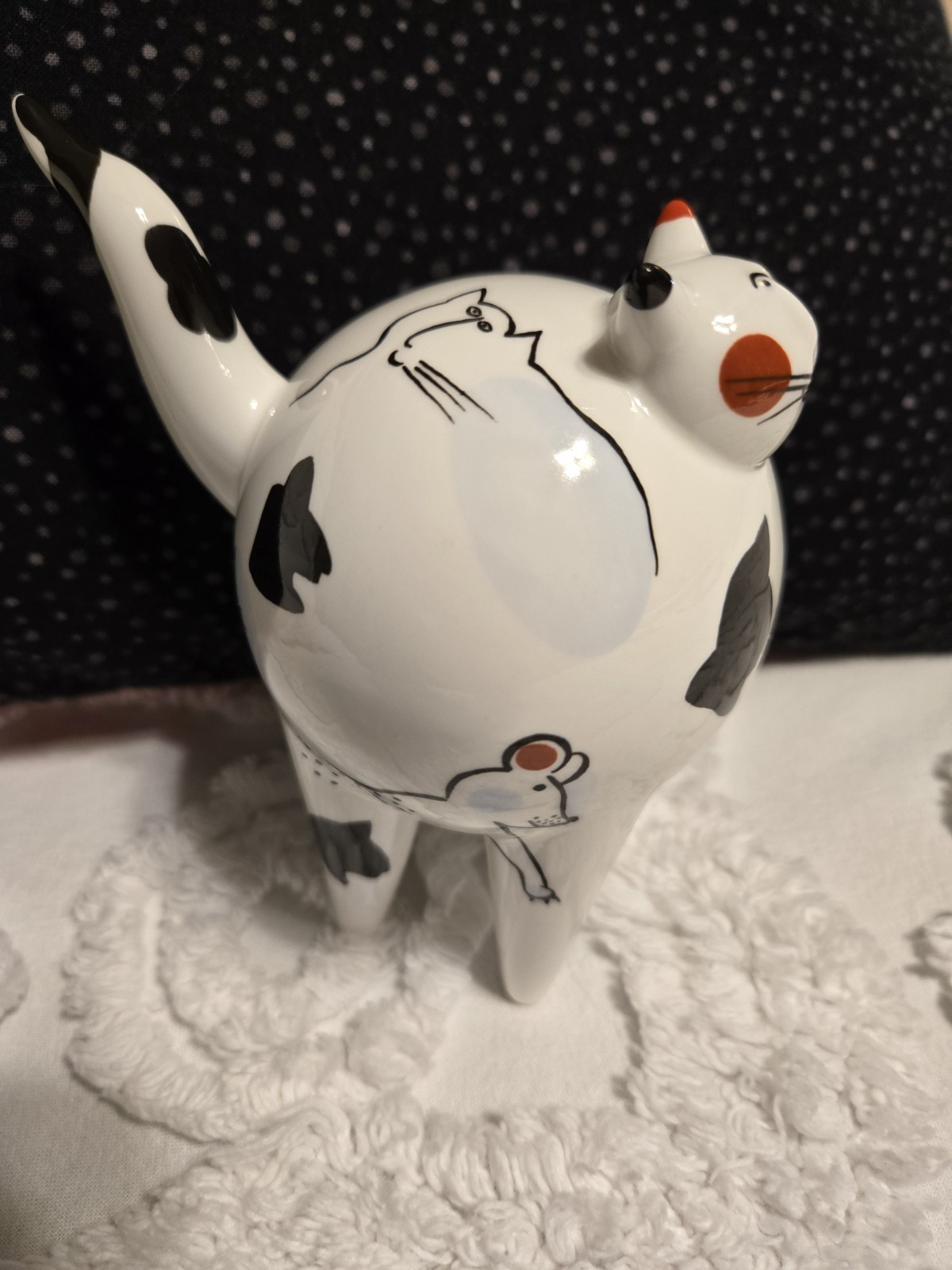 Vtg Villeroy & Boch Cat Figurine France Collectable