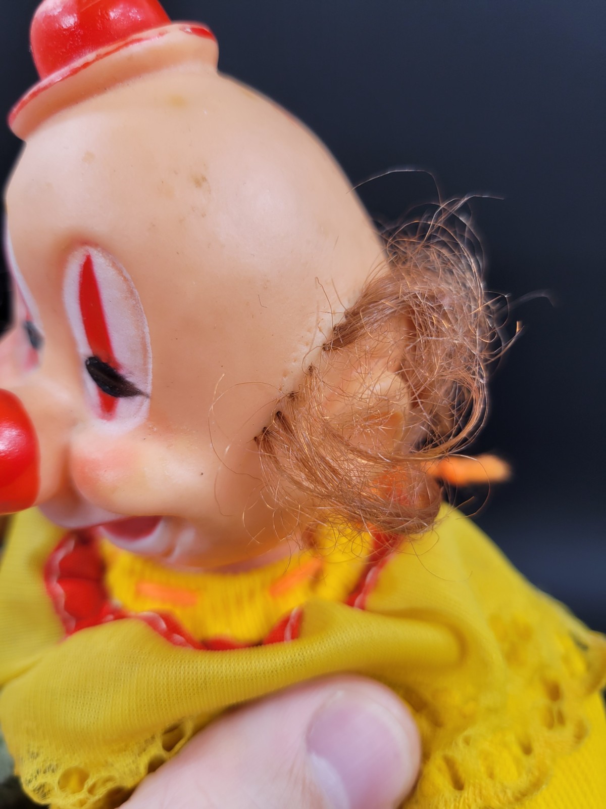 Vintage Lightweight Plastic Body Clown w/ Felt Shoes Mid Century?
