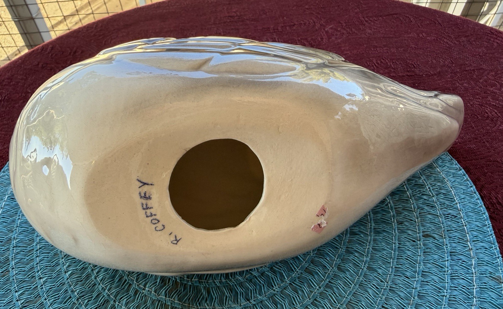 Vintage Approx 16” Signed R. Coffey Ceramic Seagull– Nautical Coastal Decor