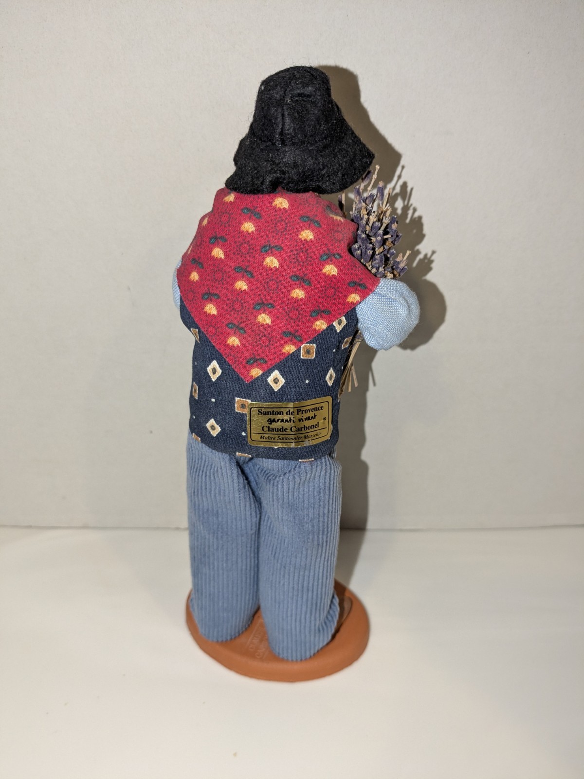 Vtg French Santons de Provence Terracotta Old Man Figurine Claude Carbonel Read