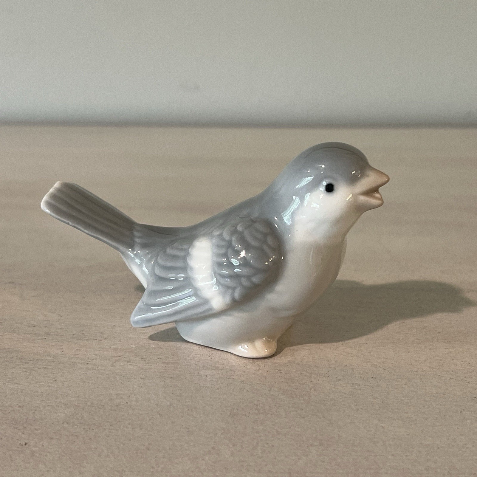 Vintage Otagiri Japan Porcelain Sparrow Bird Figurine Blue Gray