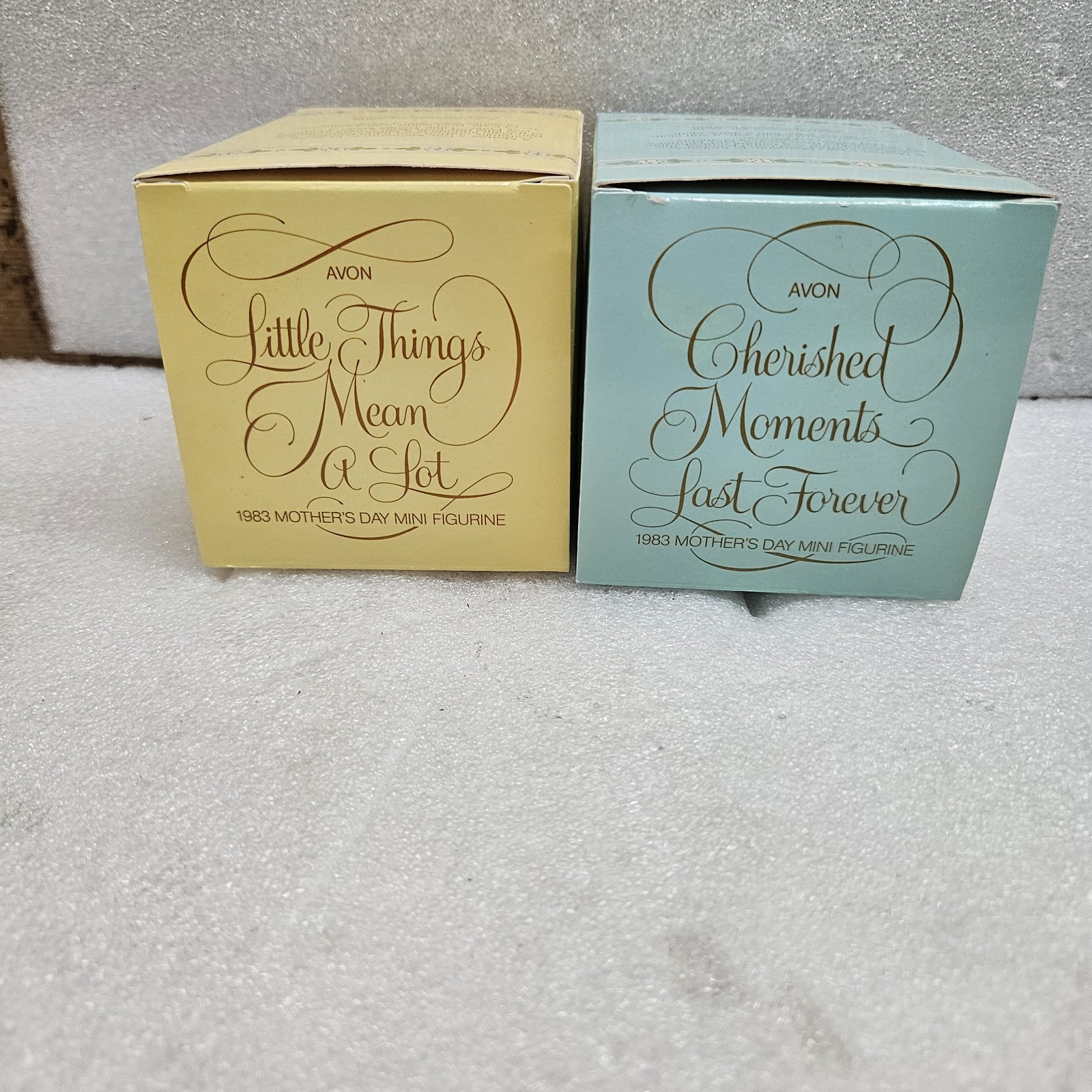 Avon 1983 Mother’s Day “LITTLE THINGS”&”CHERISHED MOMENTS” Figurines