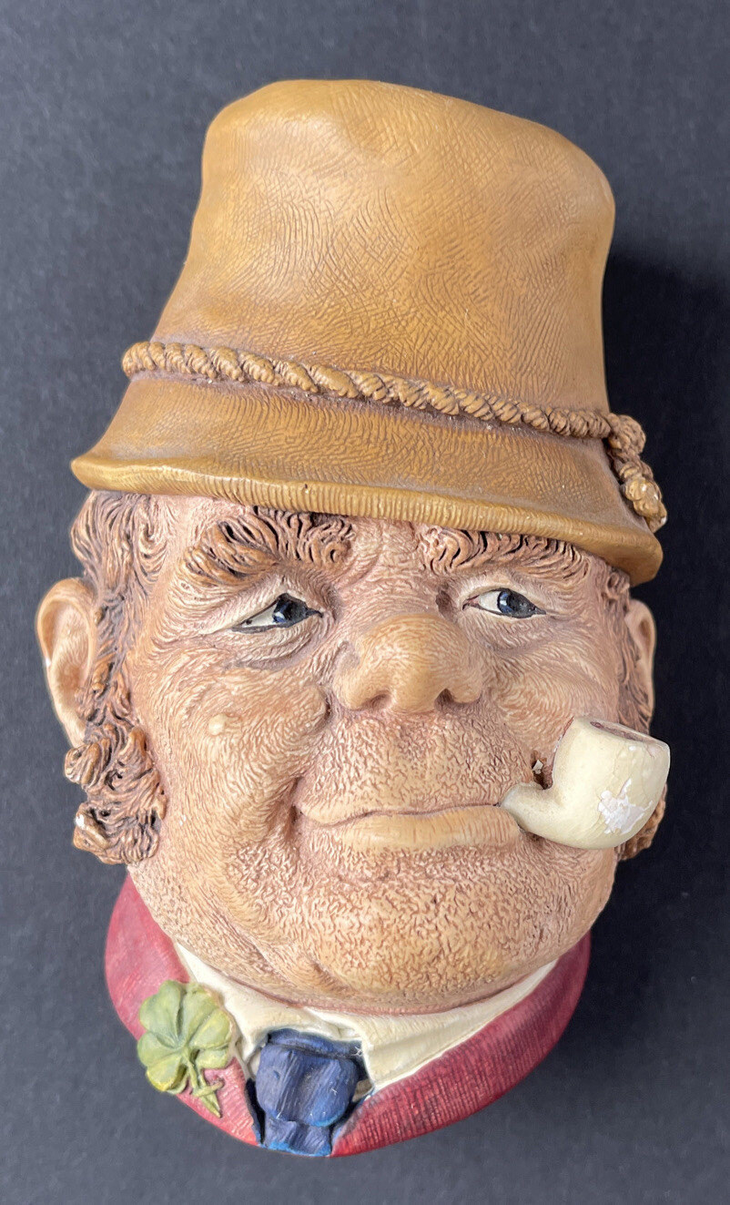 Bossons 1969 Paddy England Vintage Hanging Chalkware Man Pipe *SEE DESCRIPTION
