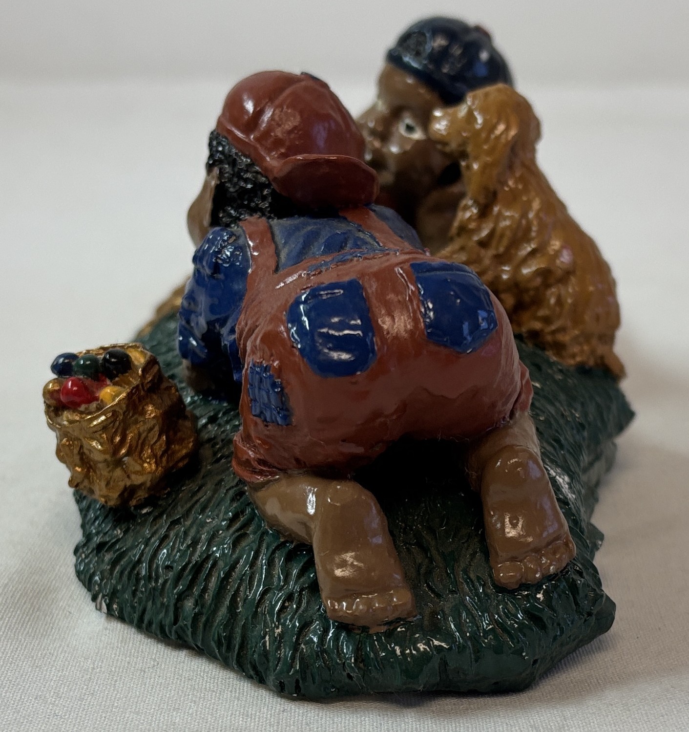 African American chalkware figurine~ BOYS PLAYING MARBLES