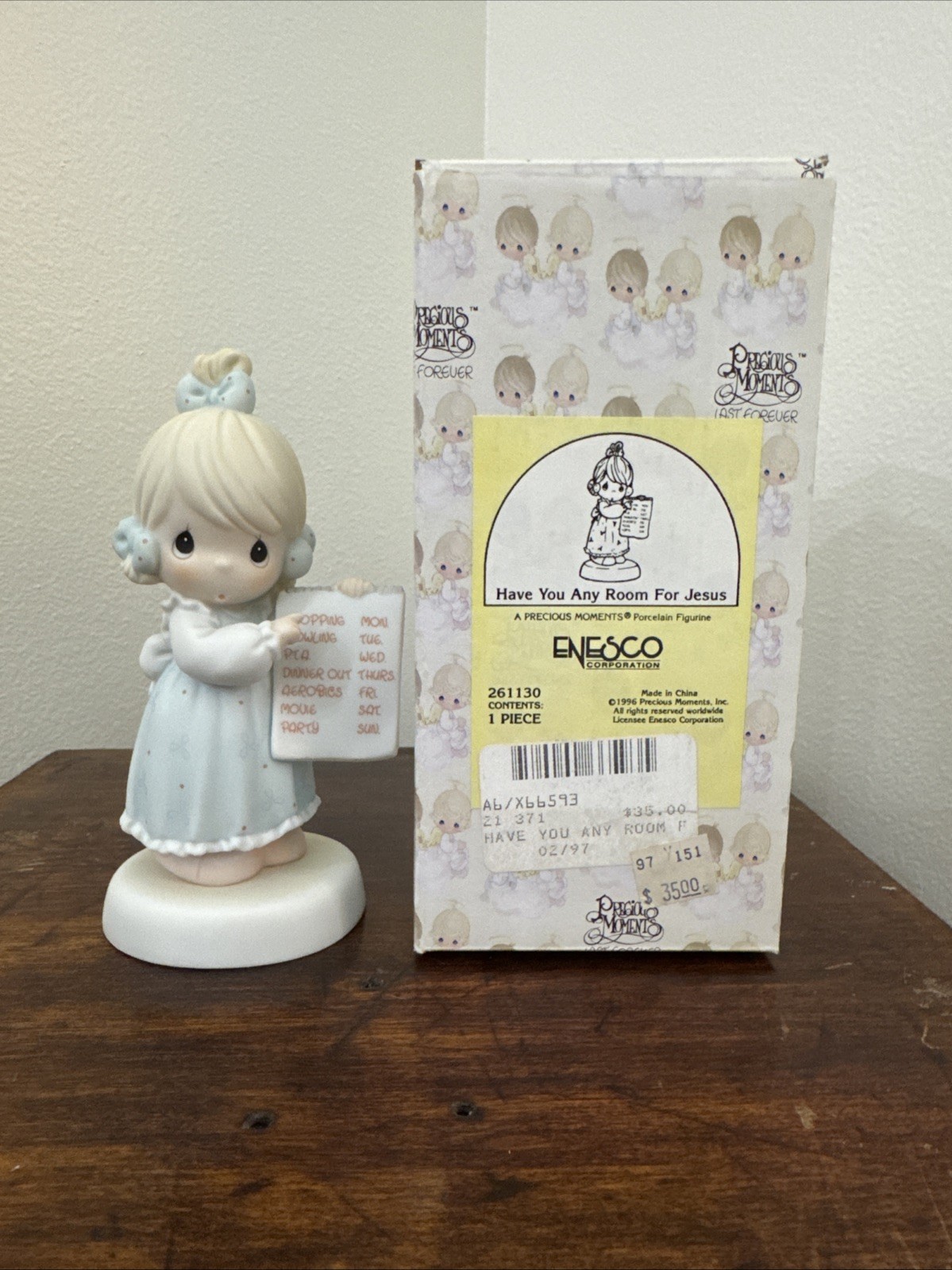 Precious Moments Have You Any Room For Jesus 1996 with Box Enesco