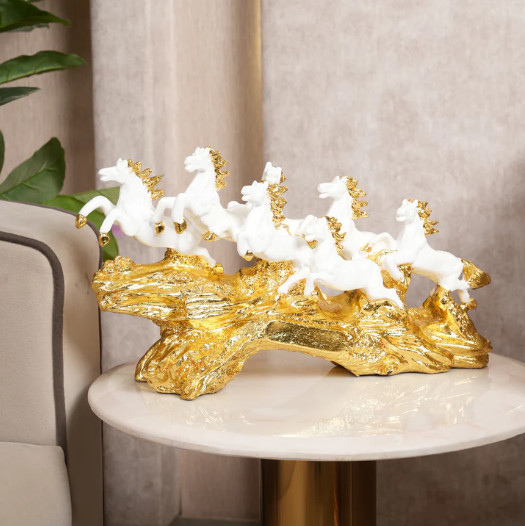 7 Running Horse, Horse Art Sculpture, For Success & Wealth, Good Luck Home Decor