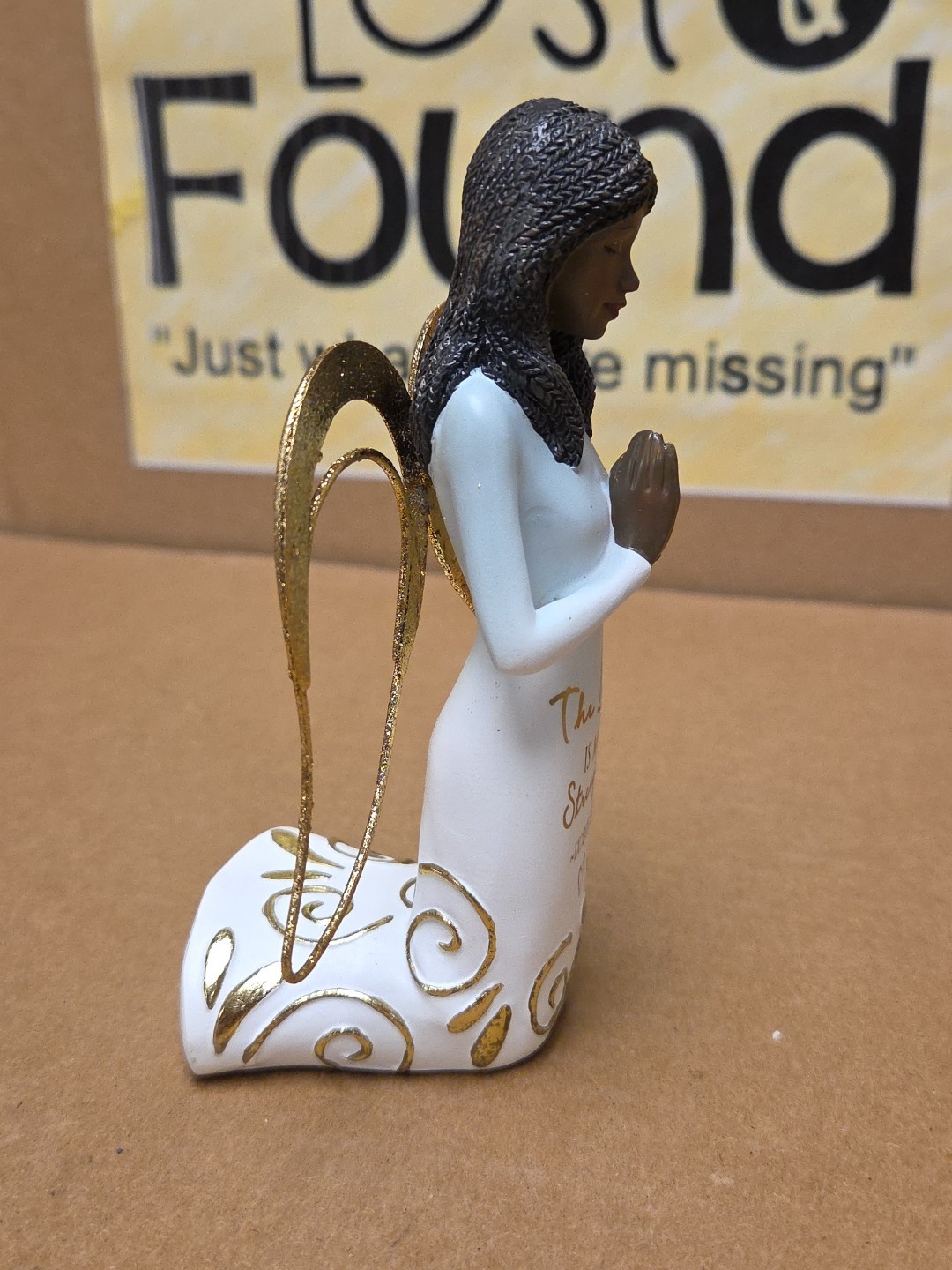 The Lord is My Strength Exodus 15:2 African American Kneeling Praying Angel