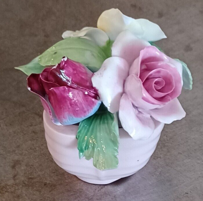 Staffordshire Bone China Flowers Made In England 3.2″ Tall