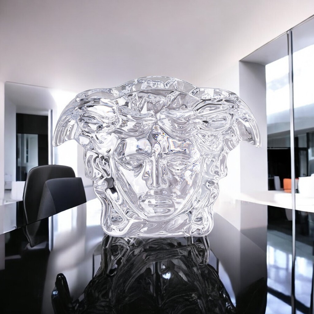 Versace Rosenthal Medusa Grande Clear Vase 69183-321617-47019 Porcelain