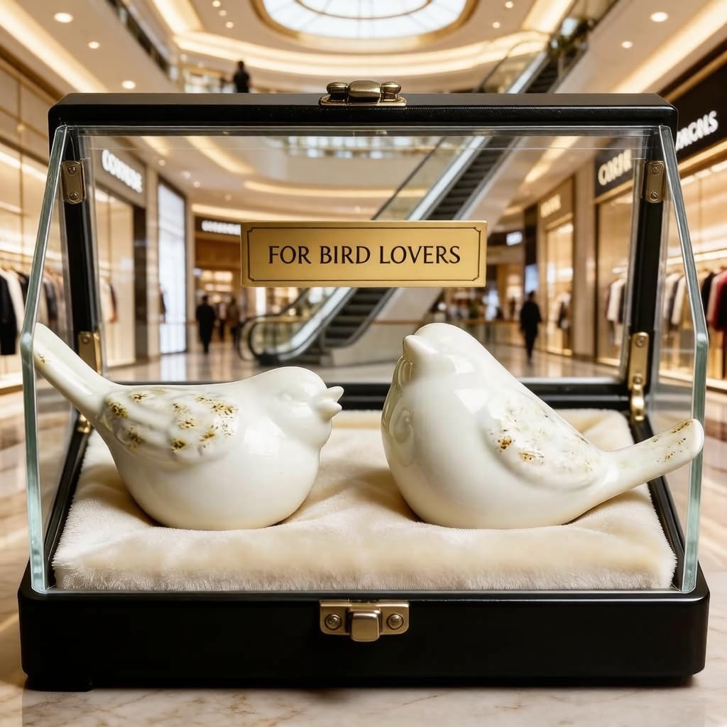 , 2pcs Ceramic Bird Figurines,Modern Minimalist Animal Ornament Home Decor Mi…