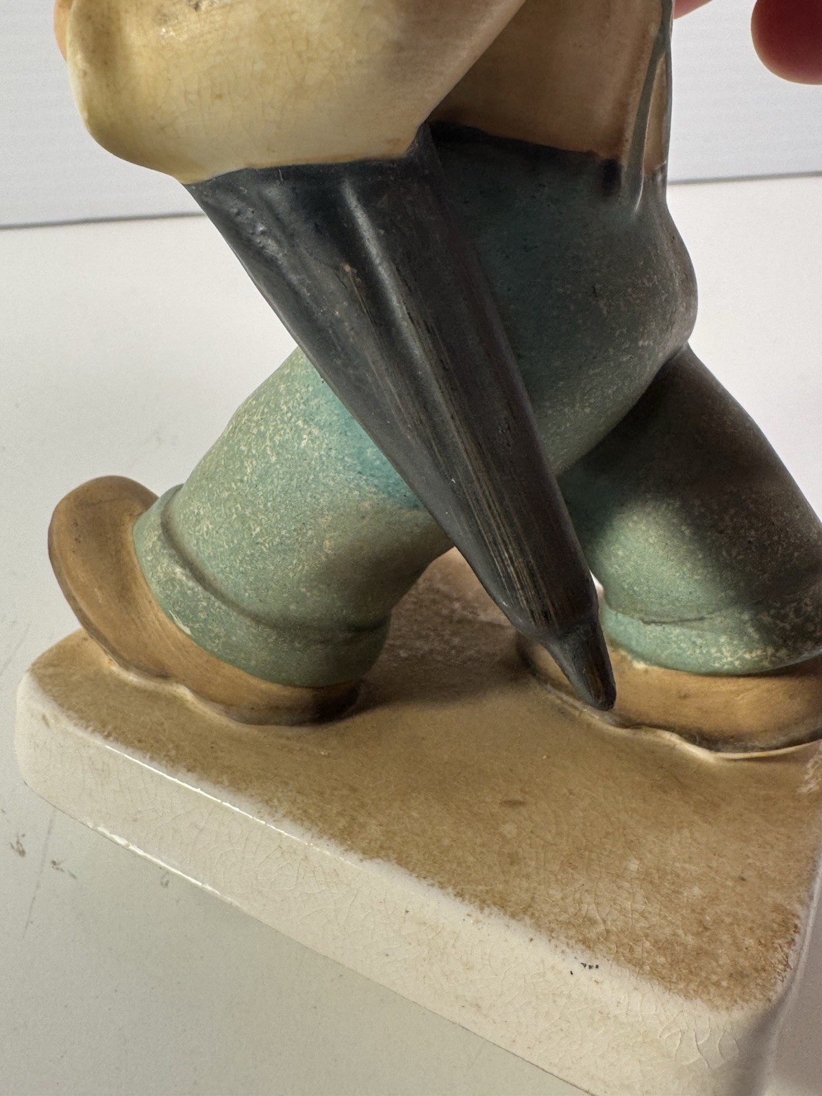Vintage UCAGCO Ceramics Japan Rare Find Boy Walking Boots And Umbrella 6.5 Inch