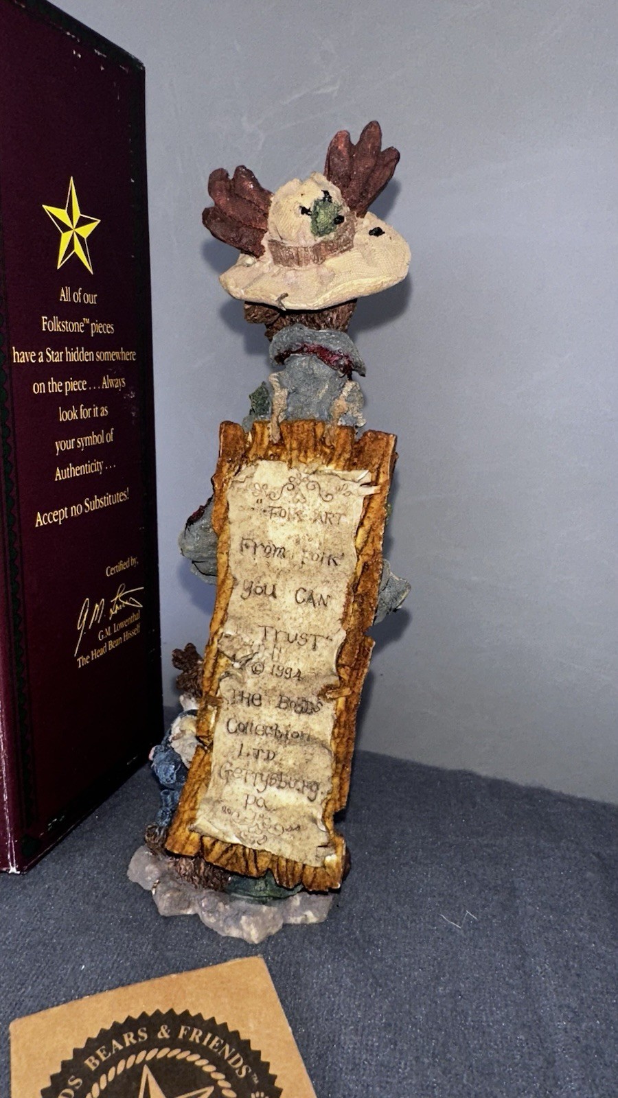 The Folklore Collection Boyds Bear w box “The Sign” Moose Figure