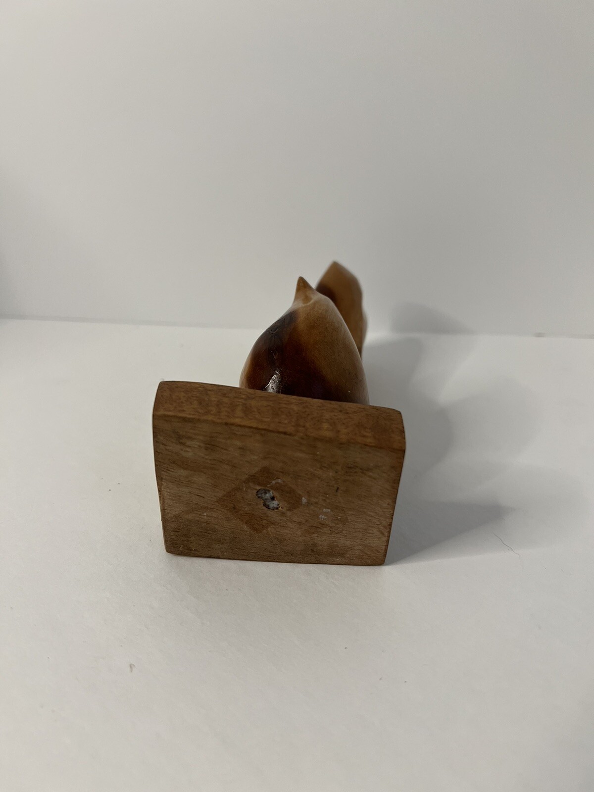 Hand Carved Wood Bird Sculpture Long Tail Unsigned About 6.5 Inches Tall