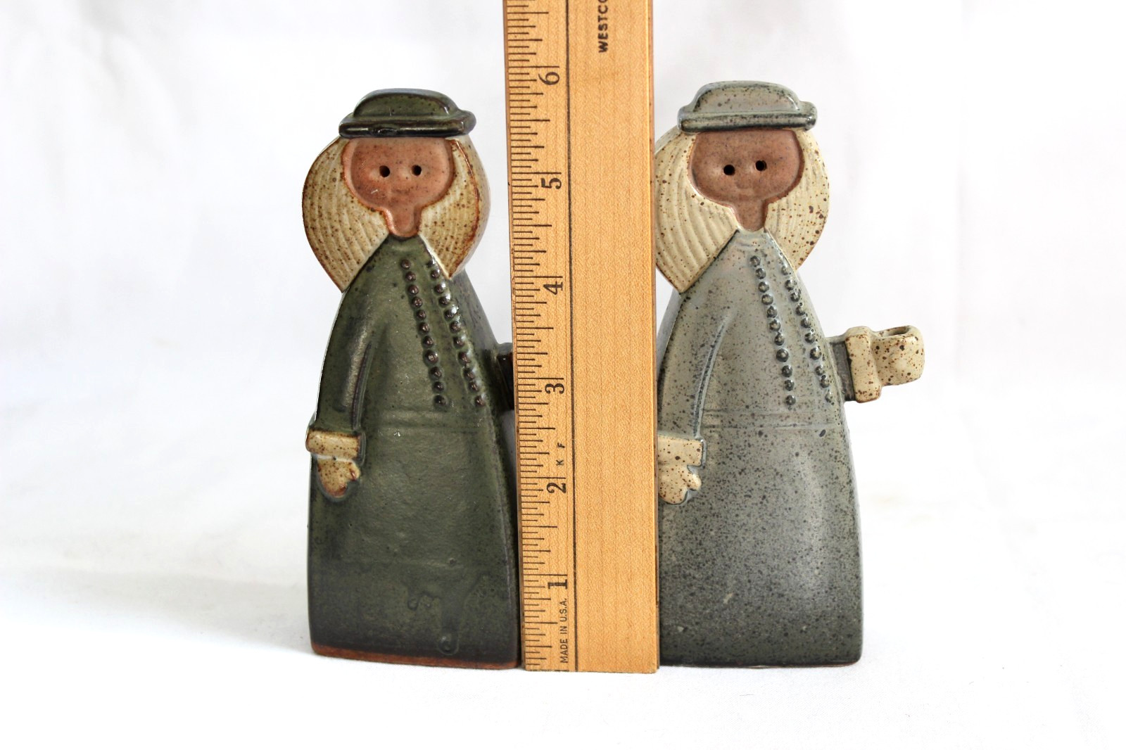 PAIR Vintage Japan Alfred Knobler Stoneware Art Pottery Minimalist Candle Holder