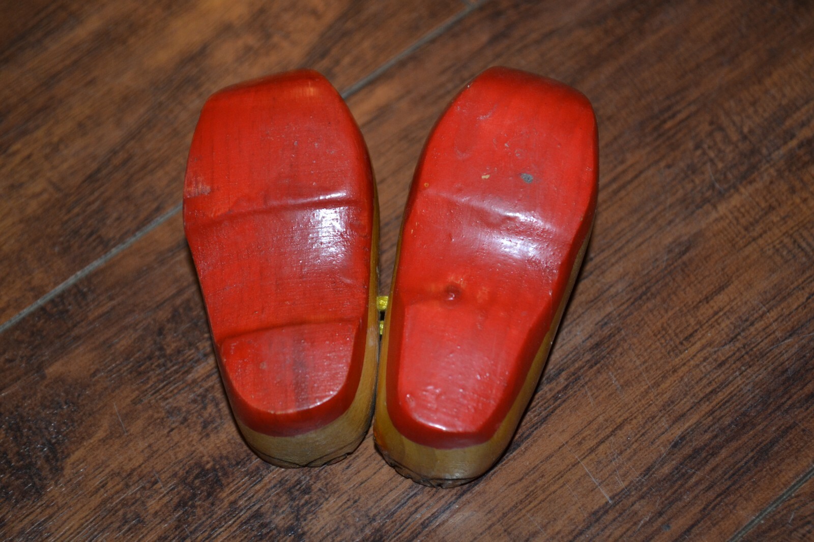 B12- Vintage Painted Wooden Clog Shoes w Windmills approx. 3.5″