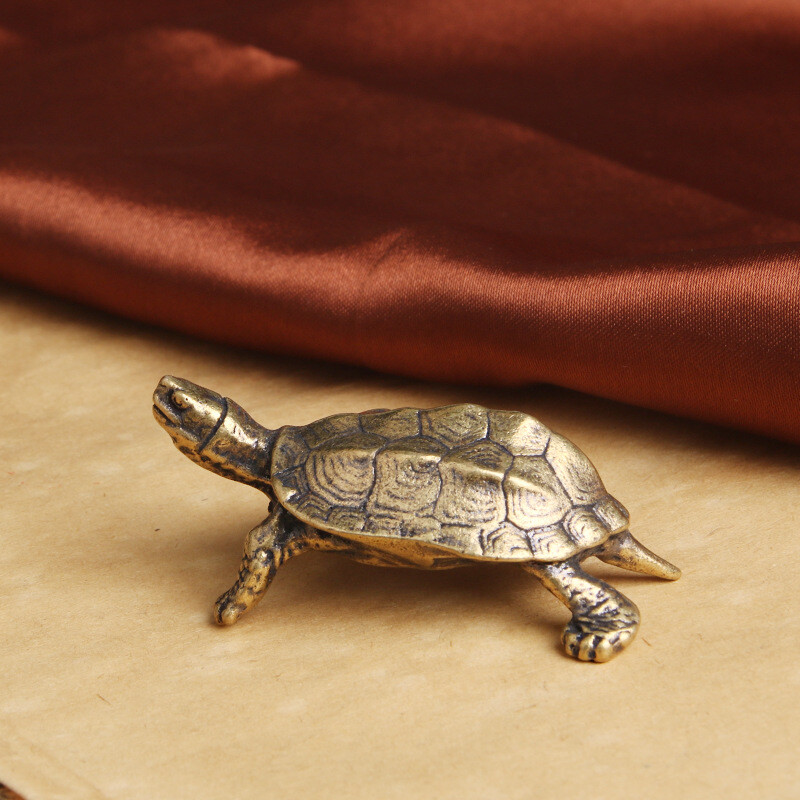Vintage Brass Turtle Figurine Statue Home Desk Ornaments Animal Figurines Gift