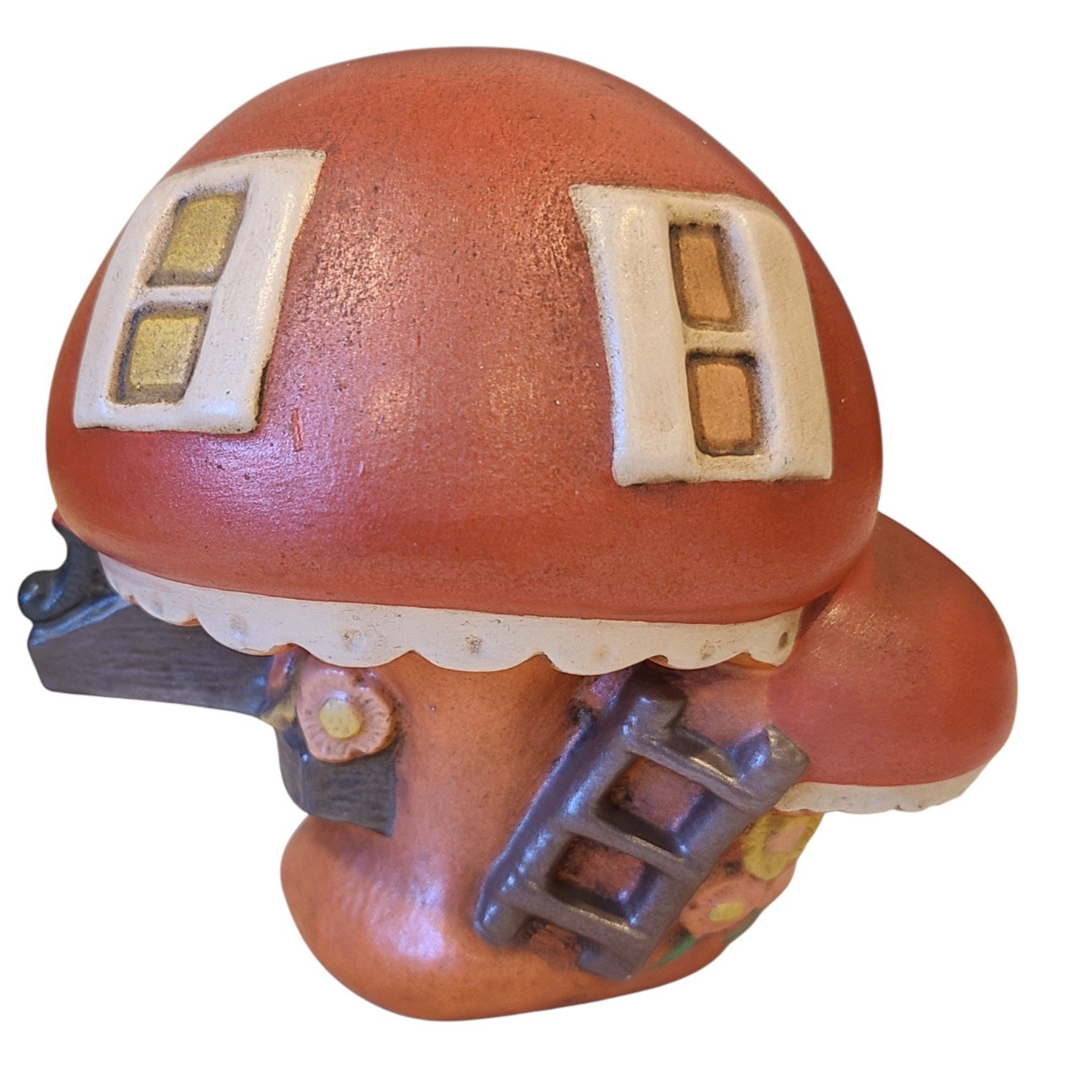Vintage Ceramic Mushroom Figurine Hand Painted Fairy House Cottage Decor 70’s