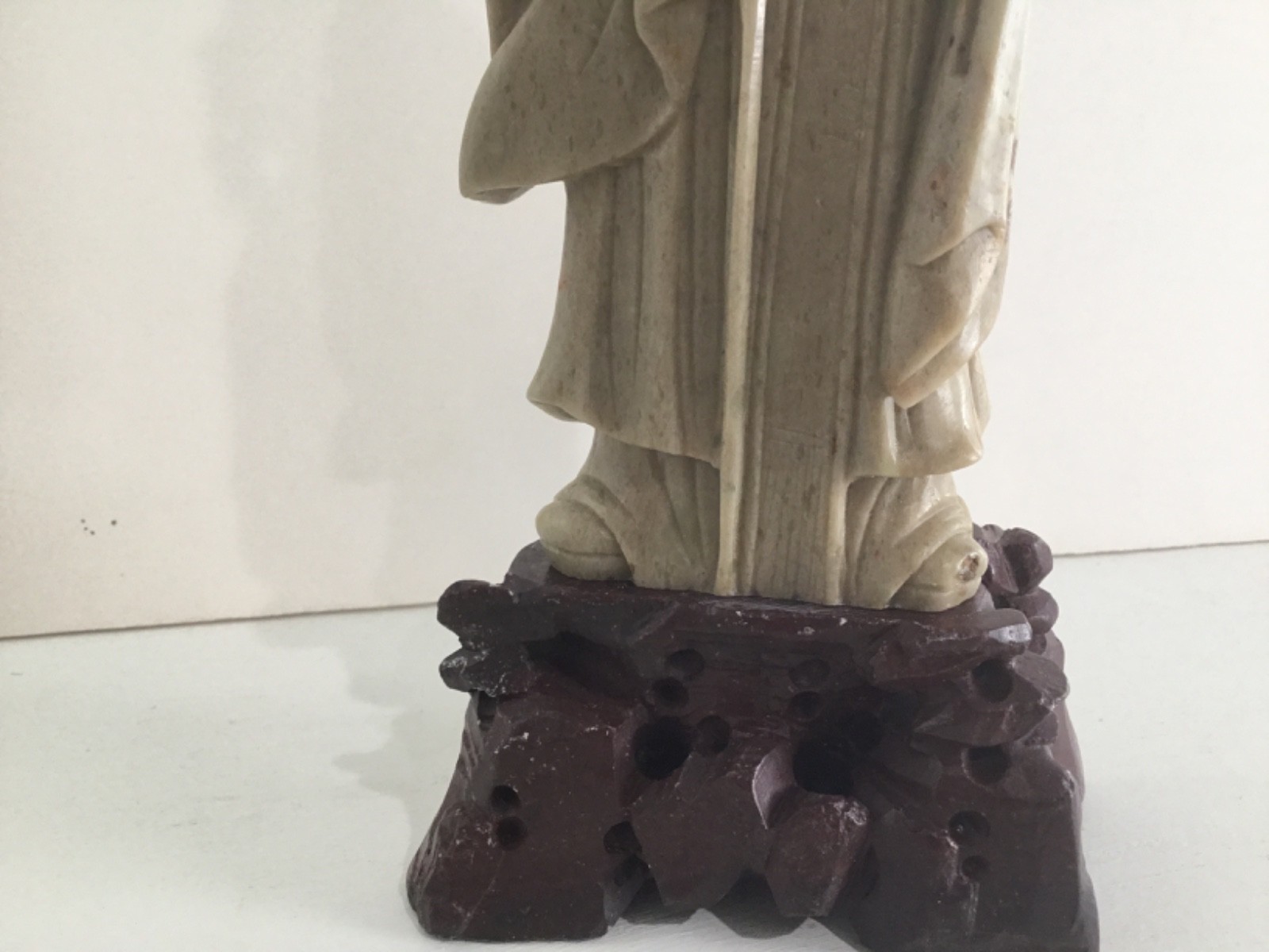 Chinese Figure Hand Carved Soapstone Shou Lao Xing God of Longevity Wisdom 12 in