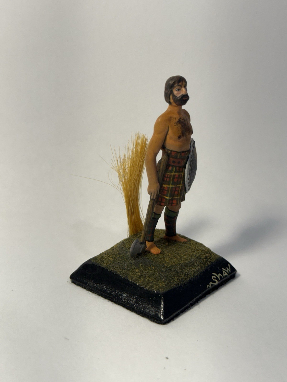 Hand-Painted Scottish Highland Warrior Figurine – Unique Artisan SHAW Work