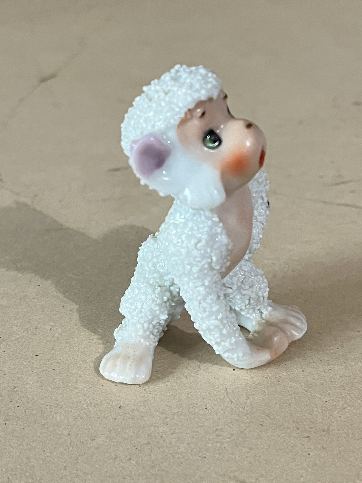 Vtg 8cm Sugar Textured Porcelain Monkey Figurine
