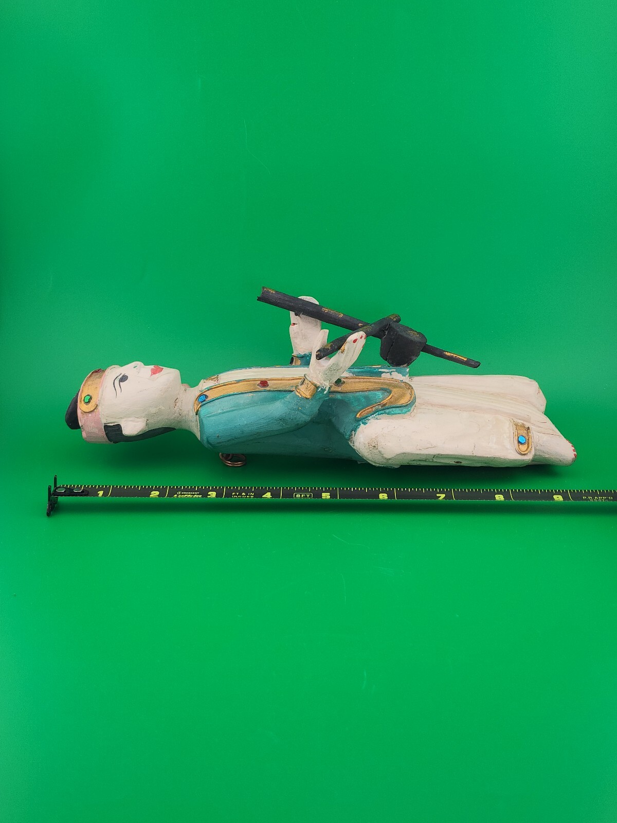 Hand Carved & Painted Asian Musician 9.4″ Made In Thailand 77-4623
