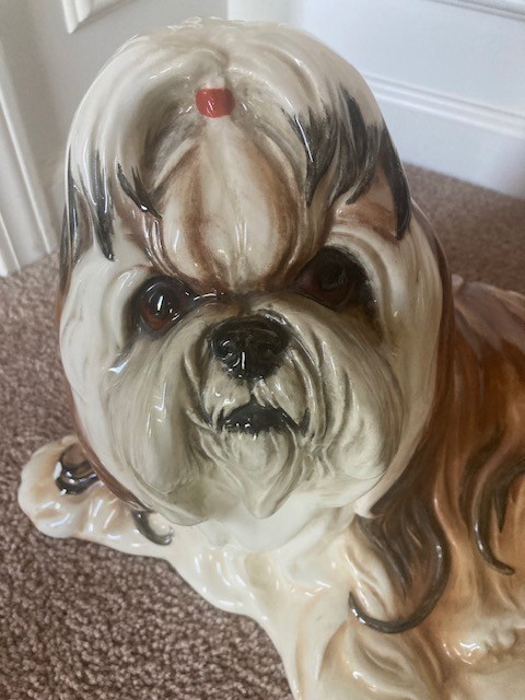 Townsends Ceramics Shih Tzu Dog Sculpture 1978 Free Shipping- See Photos