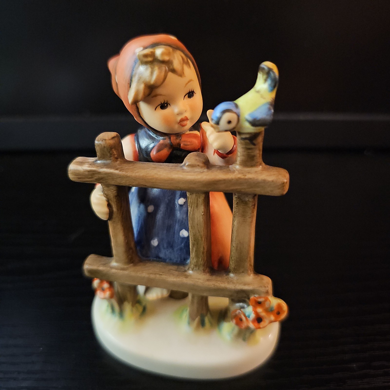 Hummel Signs of Spring #203 2/0 Girl with Fence and Bird Goebel Figurine TMK5
