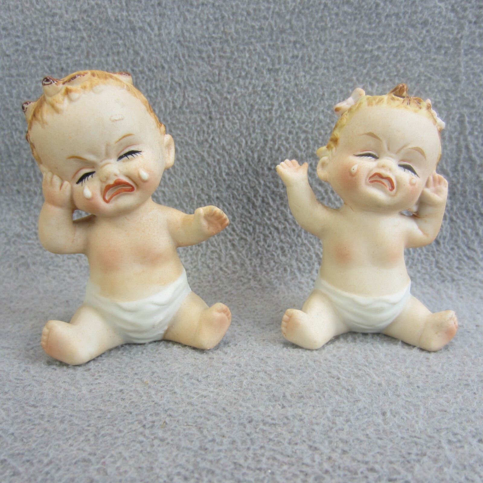 Vintage Crying Babies MCM Figurine LEGO Fine Quality Japan Ceramic Salt Pepper