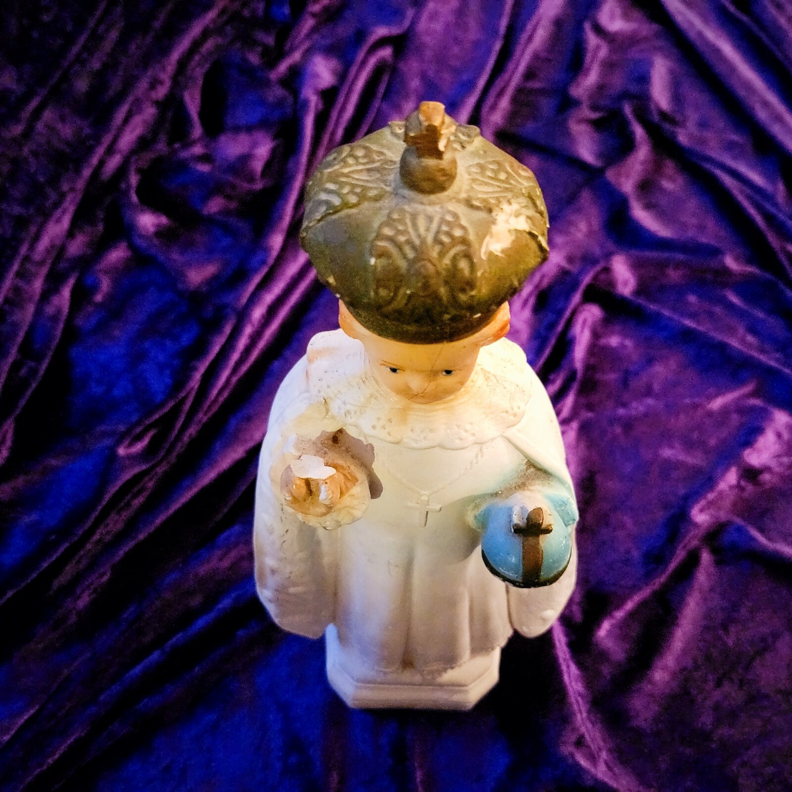 VINTAGE INFANT of PRAGUE STATUE 12x4x4 inches Heavy Ceramic baby Jesus 3 STATUES