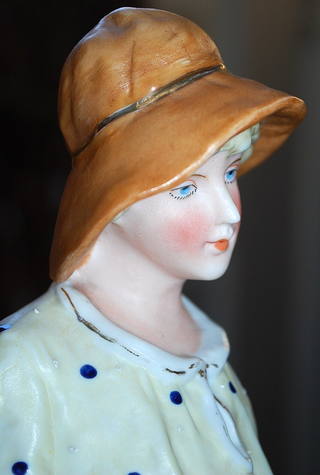 SET 2 Antique GEBRUDER HEUBACH Porcelain Figurines BOY & GIRL W MILK JUGS c1900