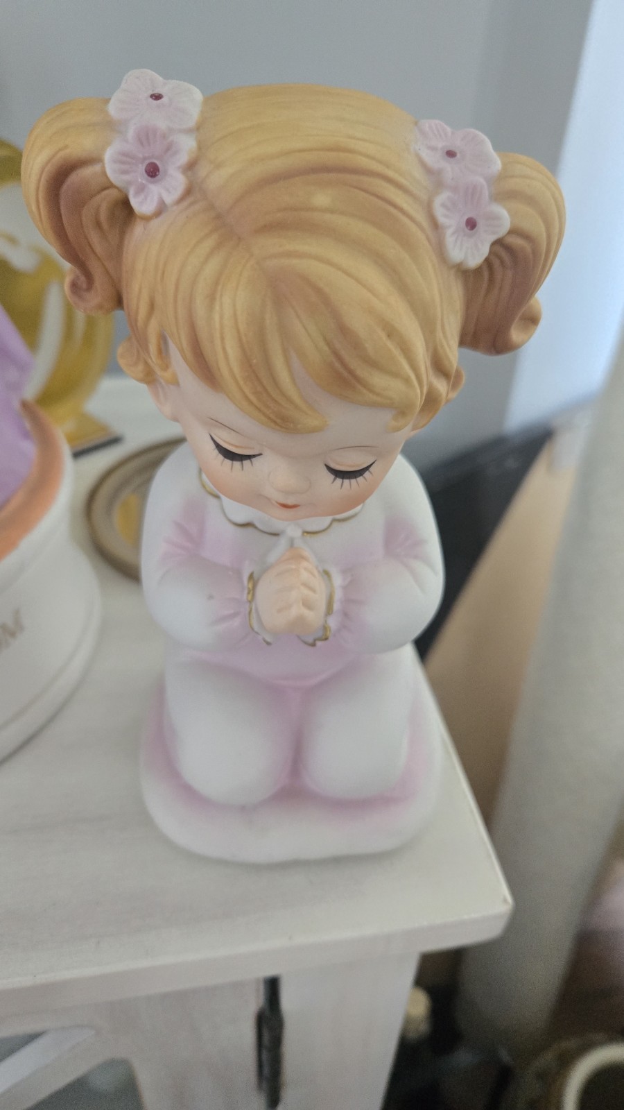 Vintage #6626 Porcelain Praying Girl Night Light Lefton Modell Porcelain Girl