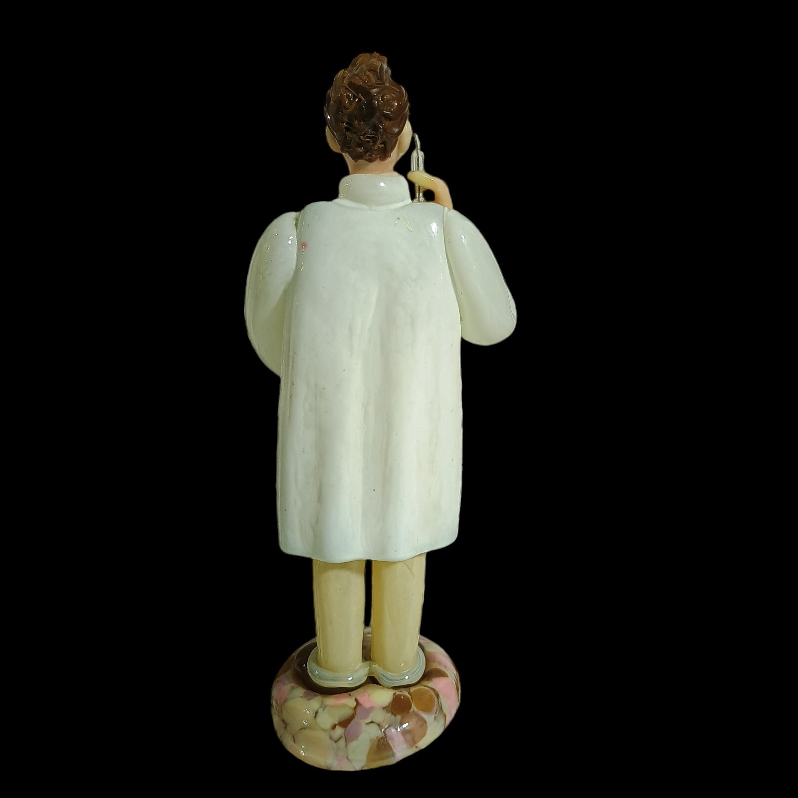 Vintage Czech Occupation Cut Crystal Figural Dentist Man Figurine Sculpture