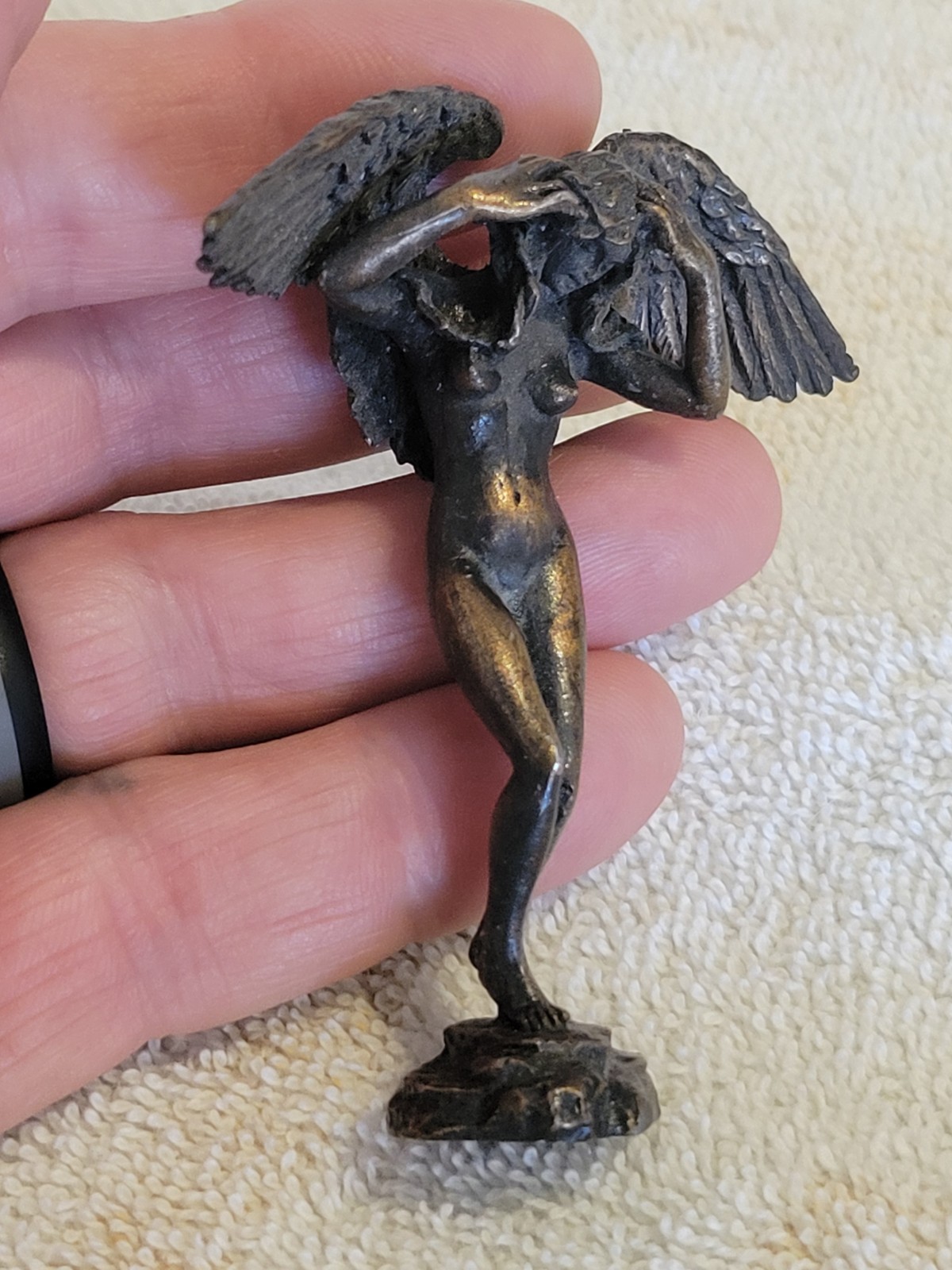 Vintage Bronze Woman Angel Statue