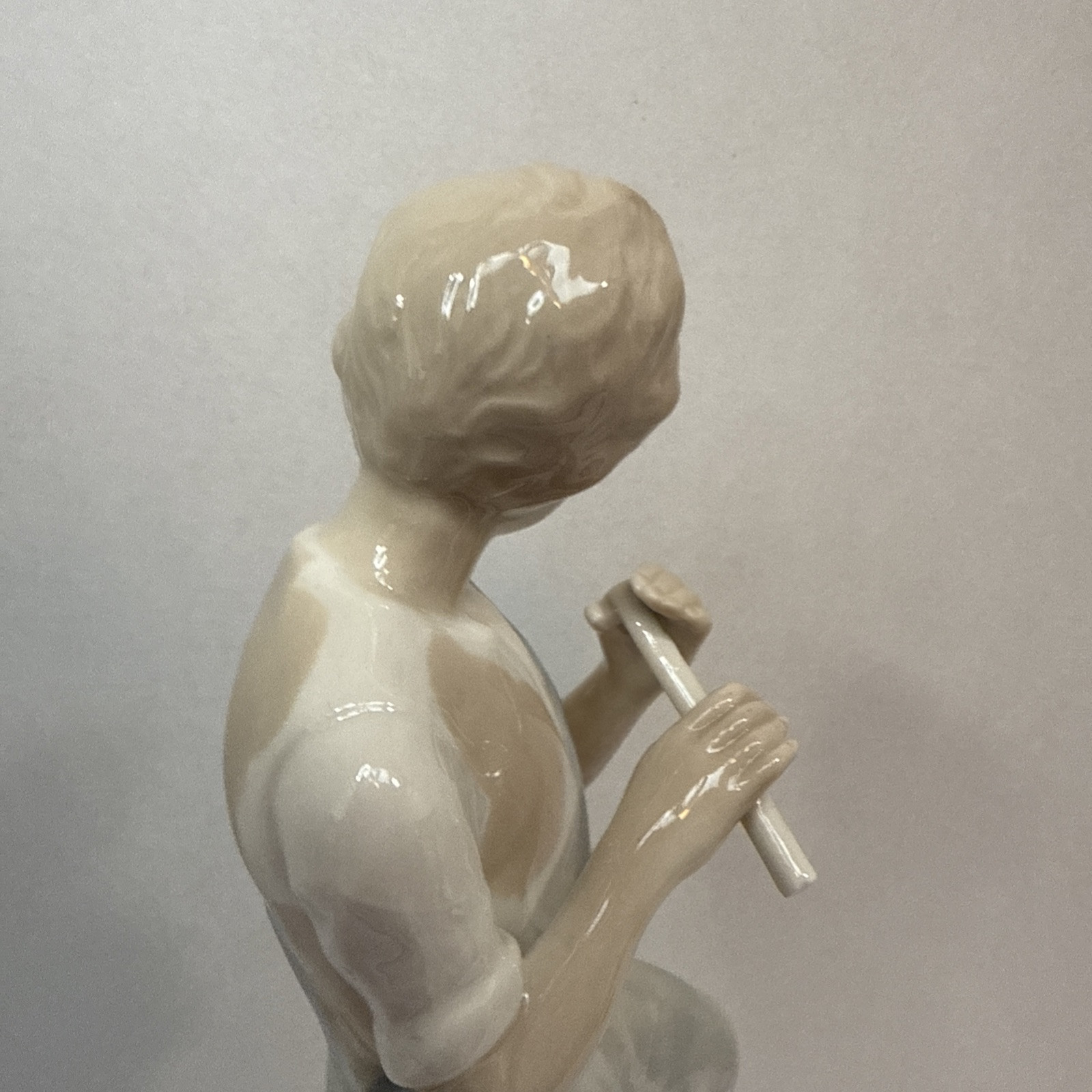LLADRO CASCADES STYLE BOY WITH FLUTE Figurine 12.5” Damaged Flute